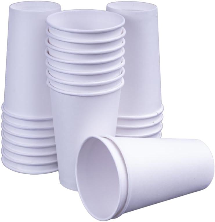 Copo de Papel Branco 300ml Biodegradável Descartável – Pacote com 100 Unidades para Café e Eventos