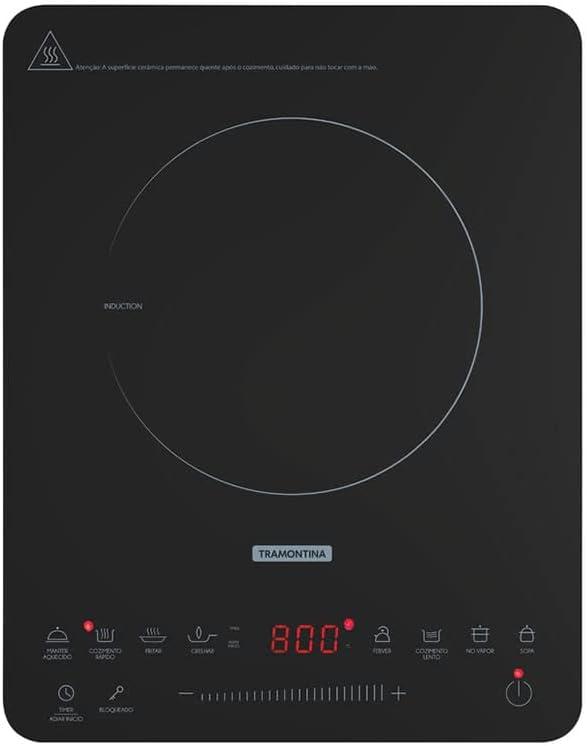 Cooktop Portátil por Indução Tramontina Slim Touch 9471413 com 1 Boca Preto