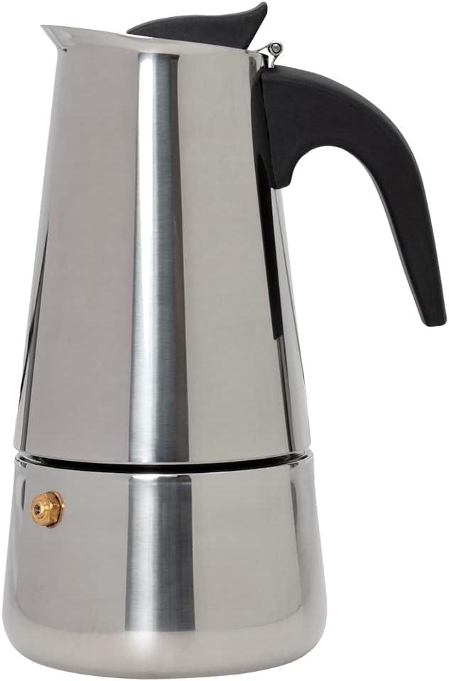 Mimo Style Cafeteira Italiana Moka de Aluminio Com Alça Café Expresso para 6 Cafézinhos, Capacidade 300 ml