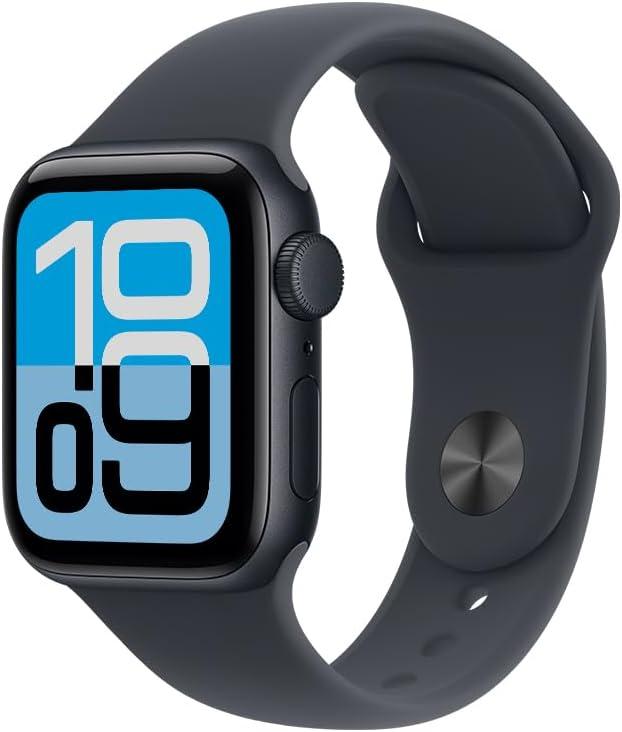 Apple Watch SE 3 GPS, Caixa em alumínio meia‑noite de 40 mm com Bracelete desportiva meia‑noite - M/G