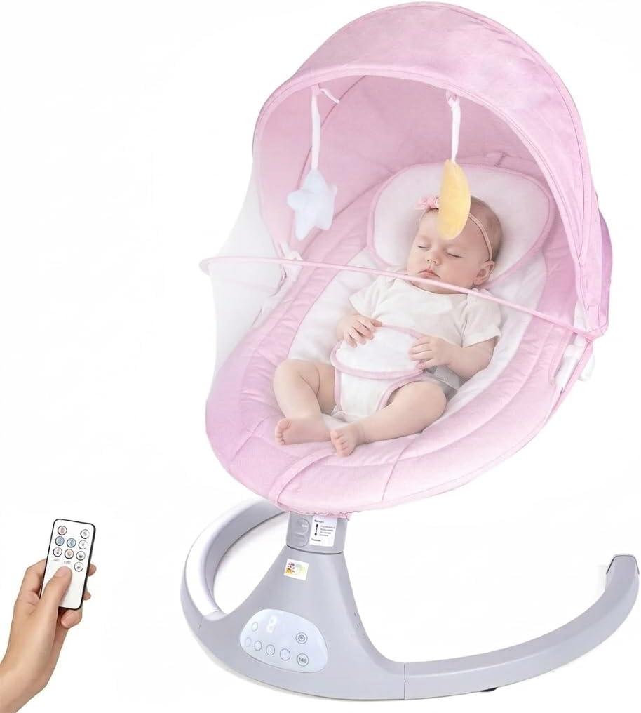 Cadeira de Descanso e Balanço para Bebê Bliss Baby Style com Música, Mosquiteiro e Controle Remoto