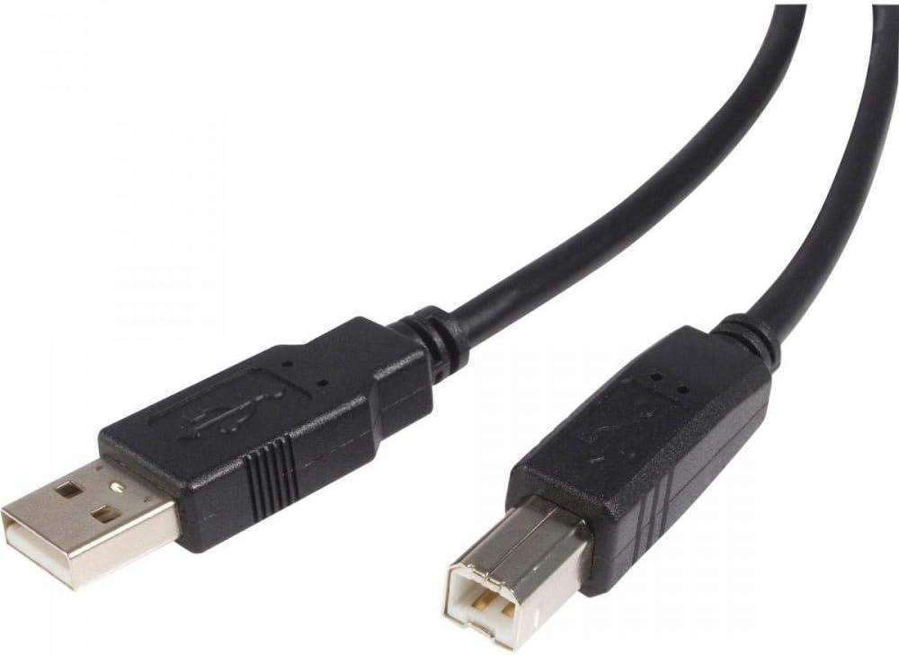 PlusCable Cabo USB Para impressora PC-USB1801 Preto - 1.8 Metros USB 2.0 Ponta A USB A Macho e Ponta B USB B Fêmea