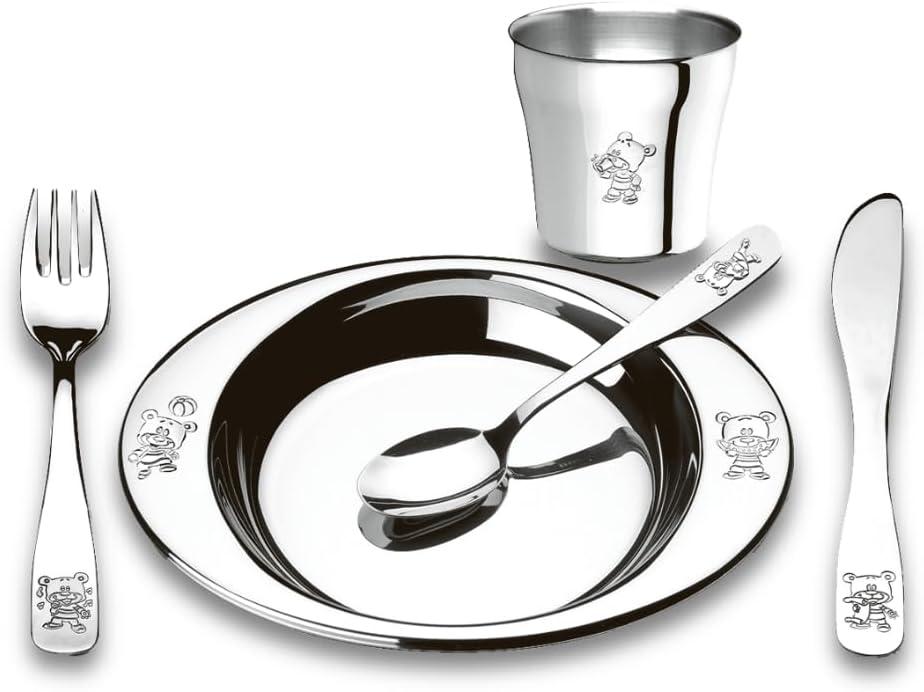 Brinox - Conjunto Infantil 5 Peças Friends Club - Aço Inox