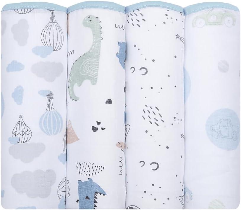 Fralda Bebê Papi Soft Estampada 70x70 cm – Contém 4 Unidades, Corrida de Carros, Azul