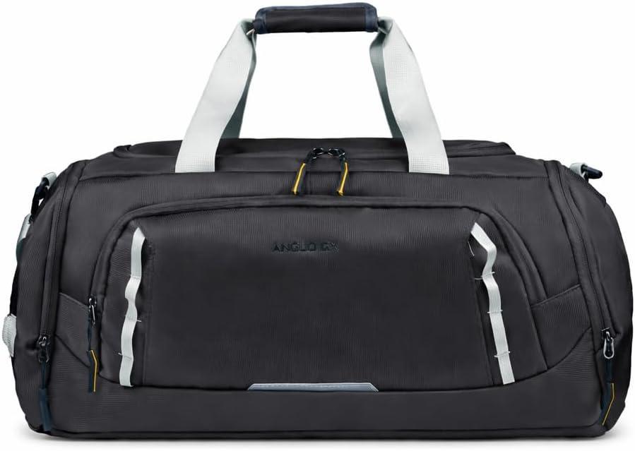 Bolsa de Viagem Grande Transversal, Impermeável com Múltiplos Compartimentos, Alça de Ombro, Material Premium (Preto)