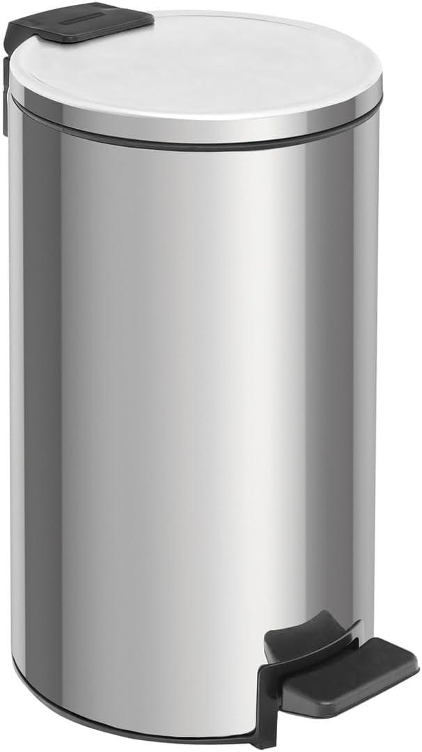 Lixeira com Pedal Tramontina Loop em Aço Inox com Acabamento Polido e Balde Interno 5 L