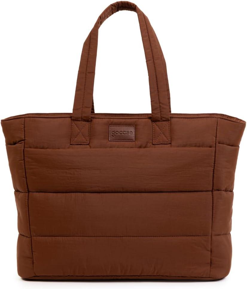 Gocase Bolsa Tote Puffer, Preta, Leve e Espaçosa, com Compartimento para Notebook até 35,5cm