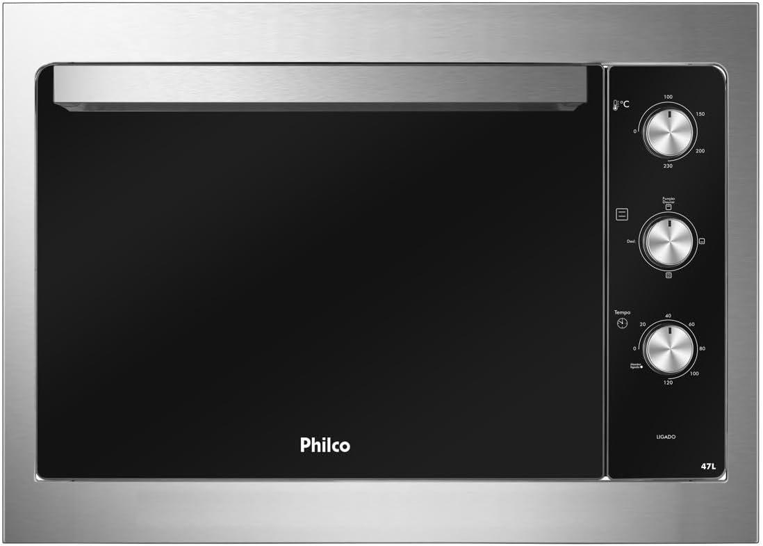 Philco Forno Elétrico de Embutir PFE47E Esmaltado Dupla Resistência 47L 127V Cinza