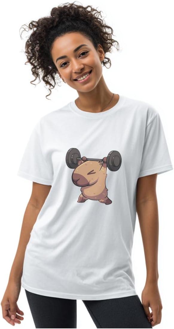 Camiseta Feminina Capivara Fit Academia Treino Estampa Divertida Algodão Premium Casual Moderna Confortável Look Esportivo Humor Fitness Criativo