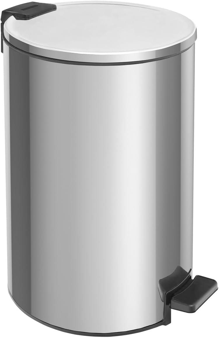 Lixeira com Pedal Tramontina Loop em Aço Inox com Acabamento Polido e Balde Interno 20 L