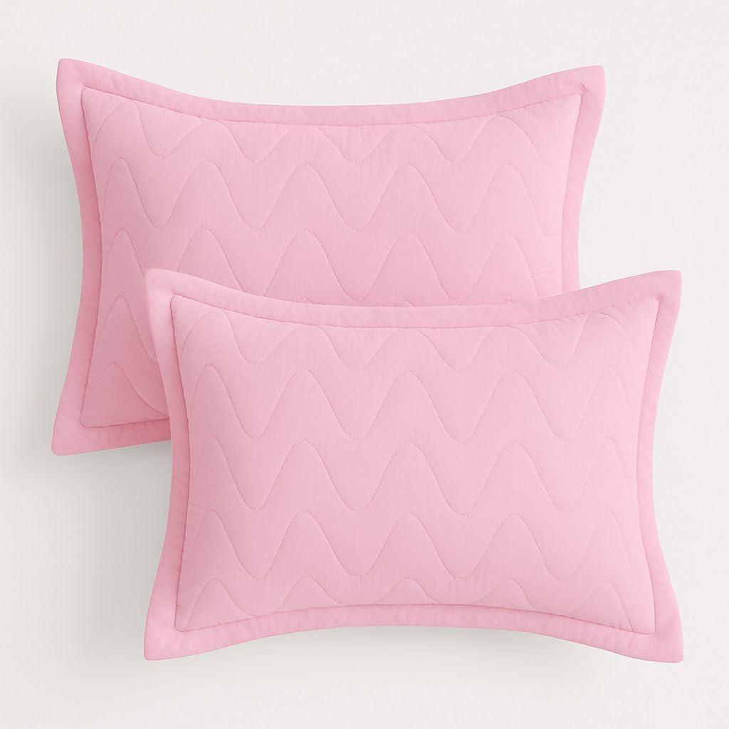 Par de Porta Travesseiro Matelado 50x70cm – Capa Decorativa com Aba, Toque Macio, Acabamento Premium (Rosa)