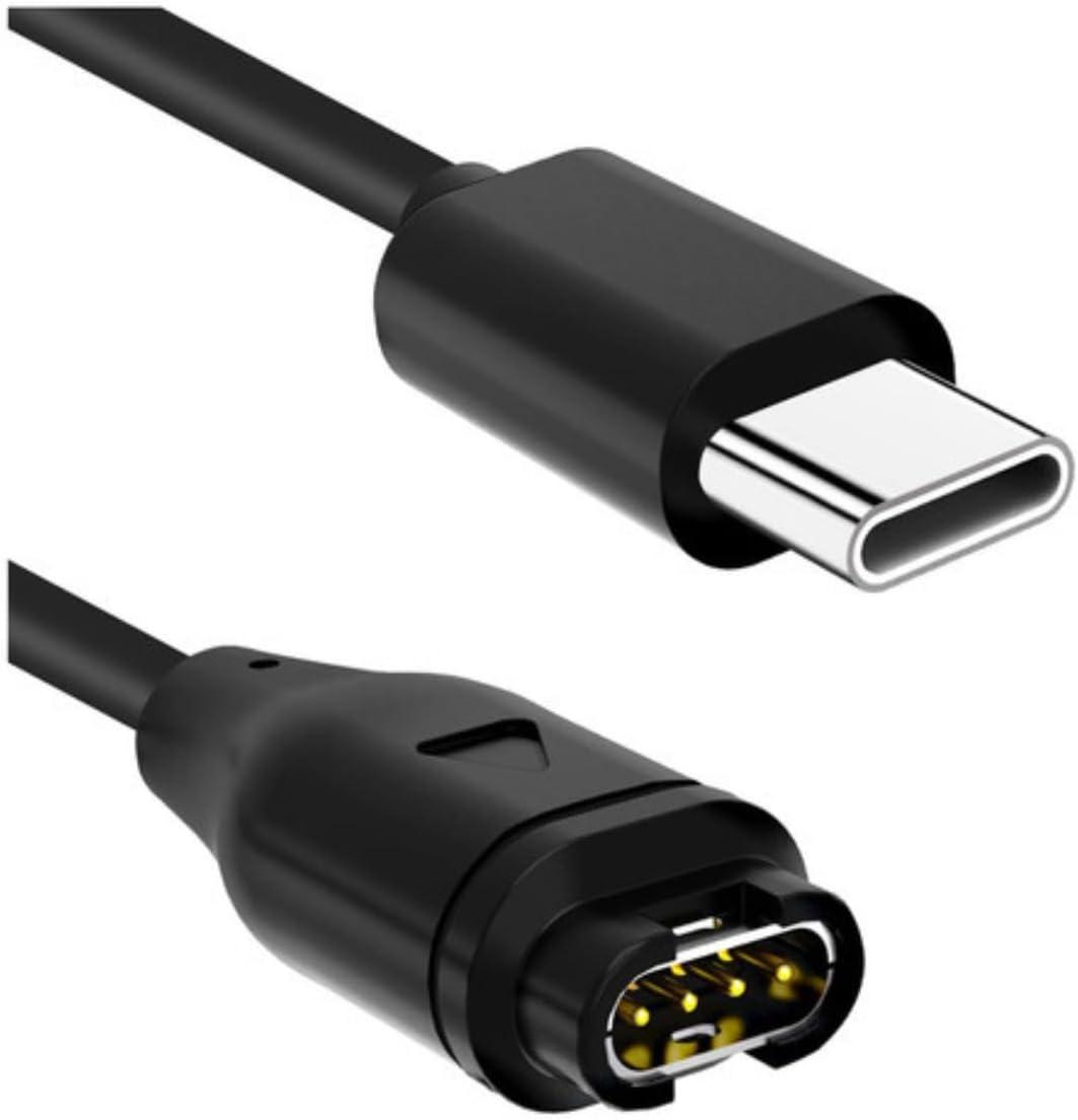 Cabo Carregador Para Watch Garmin Forerunner 965 955 935 265 745 245 245 Music Fenix 6 5 7 7s 7x Venu 2s Instinct 2 De 1 Metro Usb-c Preto