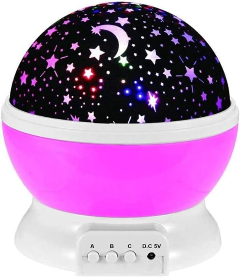 Luminária Abajur Projetor Estrela 360º Projeção de Galáxia e Céu Estrelado para Decoração e Ambiente Relaxante (Rosa)