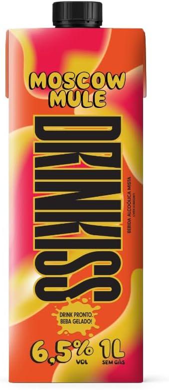 DRINKISS Moscow Mule 1L com vodka e gengibre de verdade - Pronto para Beber