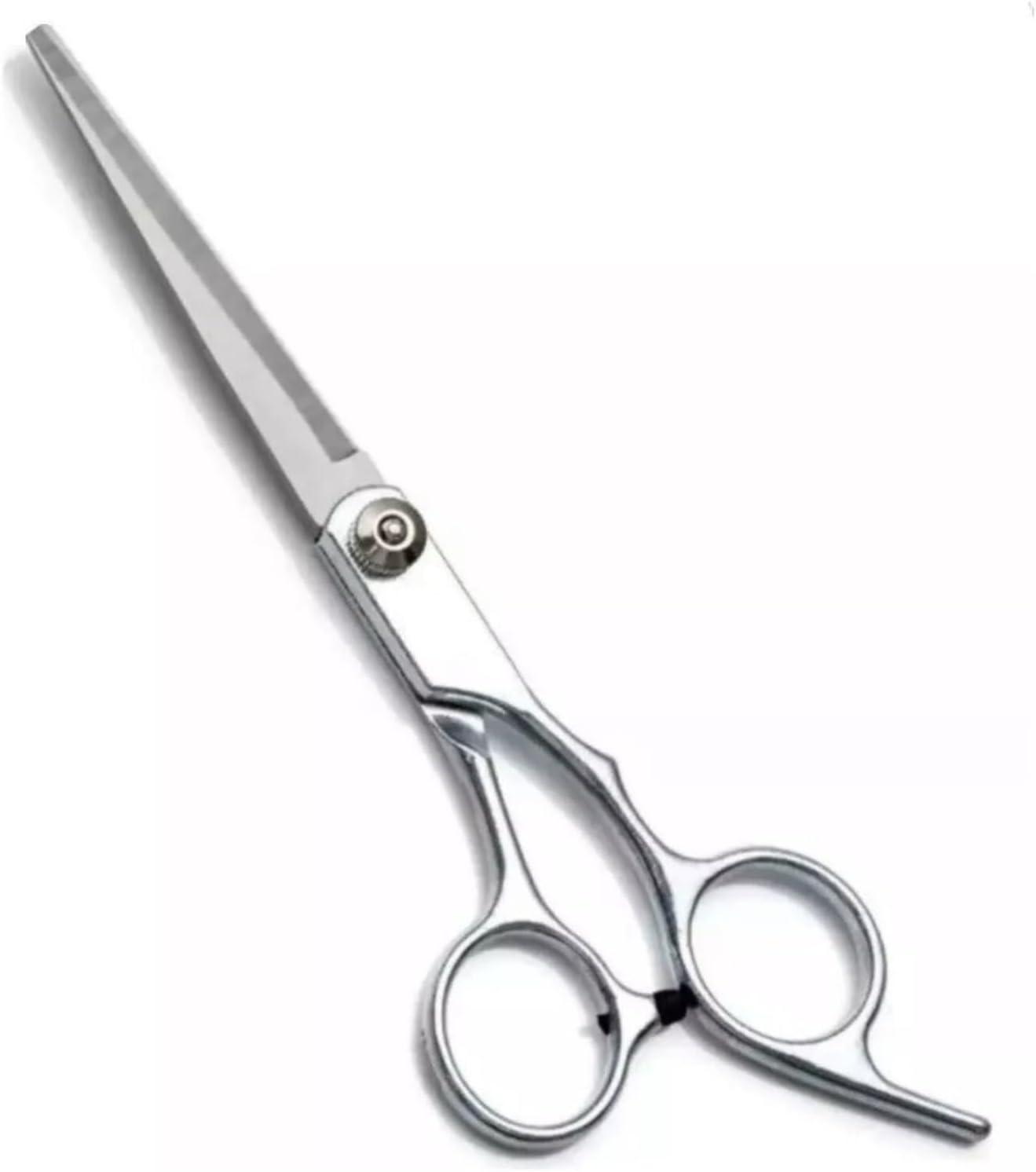 Tesoura de Corte de Cabelo Profissional 6 Polegadas Aço Inoxidável Para Barbearia e Uso Doméstico Cabelereiro e Barbeiro (Prata)