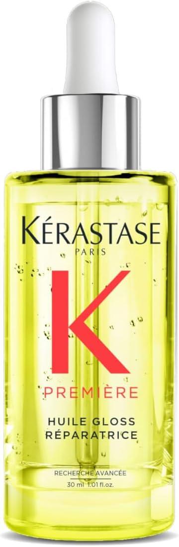 Kérastase Óleo Première Huile Gloss Réparatrice, Todos os tipos de cabelos danificados, Brilho Reparador, Sela pontas duplas, Com Ácido cítrico e Glicina, 30ml