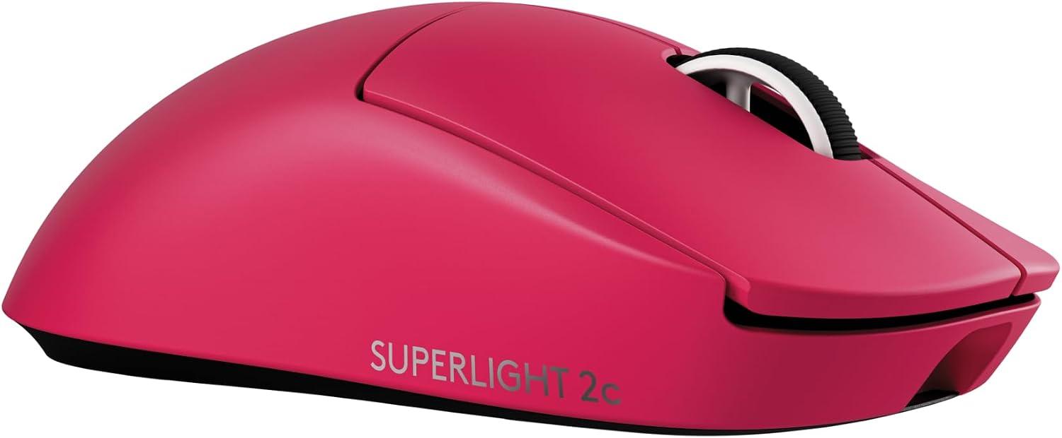 Mouse Gamer sem fio Logitech G PRO X SUPERLIGHT 2c, mouse compacto 51 g, 5 botões programáveis, carregamento USB-C, sensor de 44K DPI, taxa de atualização de até 8 kHz para PC/Mac - Rosa Magenta