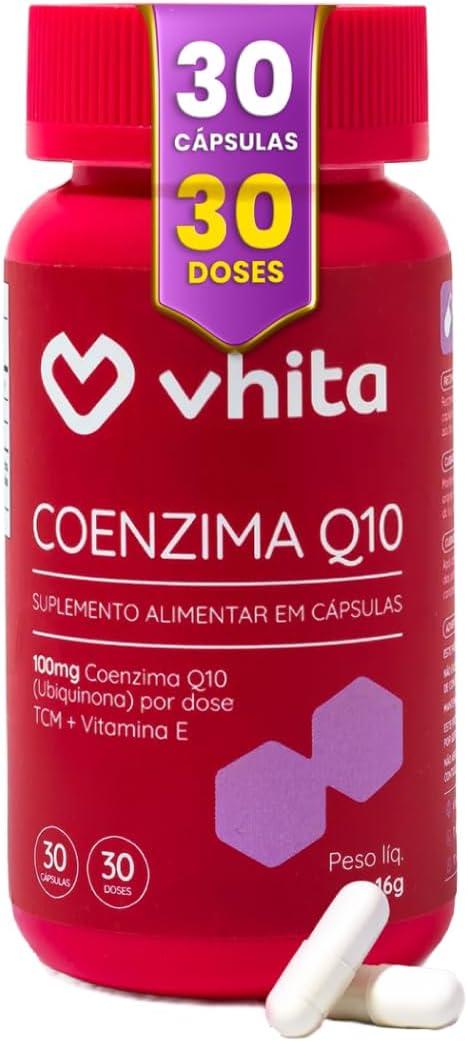 Coenzima Q10 100mg com Vitamina E e TCM 30 Cápsulas - Vhita