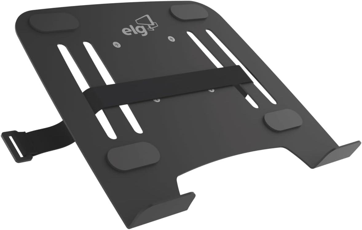 Bandeja de Apoio para Notebook de 10" a 17", Aberturas de Ventilação do Computador, Compatível com Suporte de Pistão a Gás, Preto, FB7510, ELG
