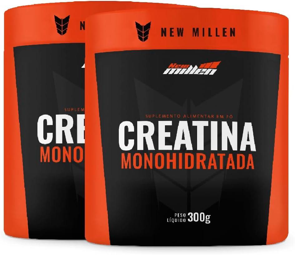 Kit 2x Creatina Monohidratada Pote - 300g Cada - New Millen