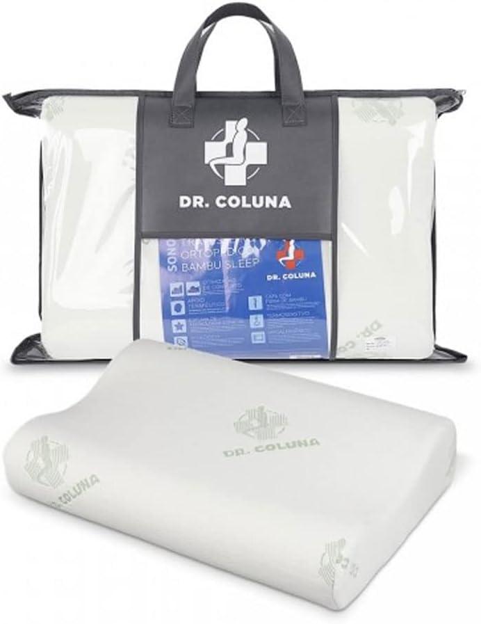 Travesseiro Nasa Cervical Ortopédico Viscoelástico Com Fibra de Bambu Sleep 51cm x 34cm- Dr Coluna