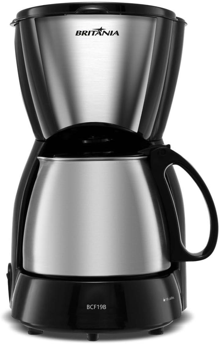 Philco Cafeteira Britânia 18 Cafézinhos Jarra de Inox BCF19B 550W Preto 127V