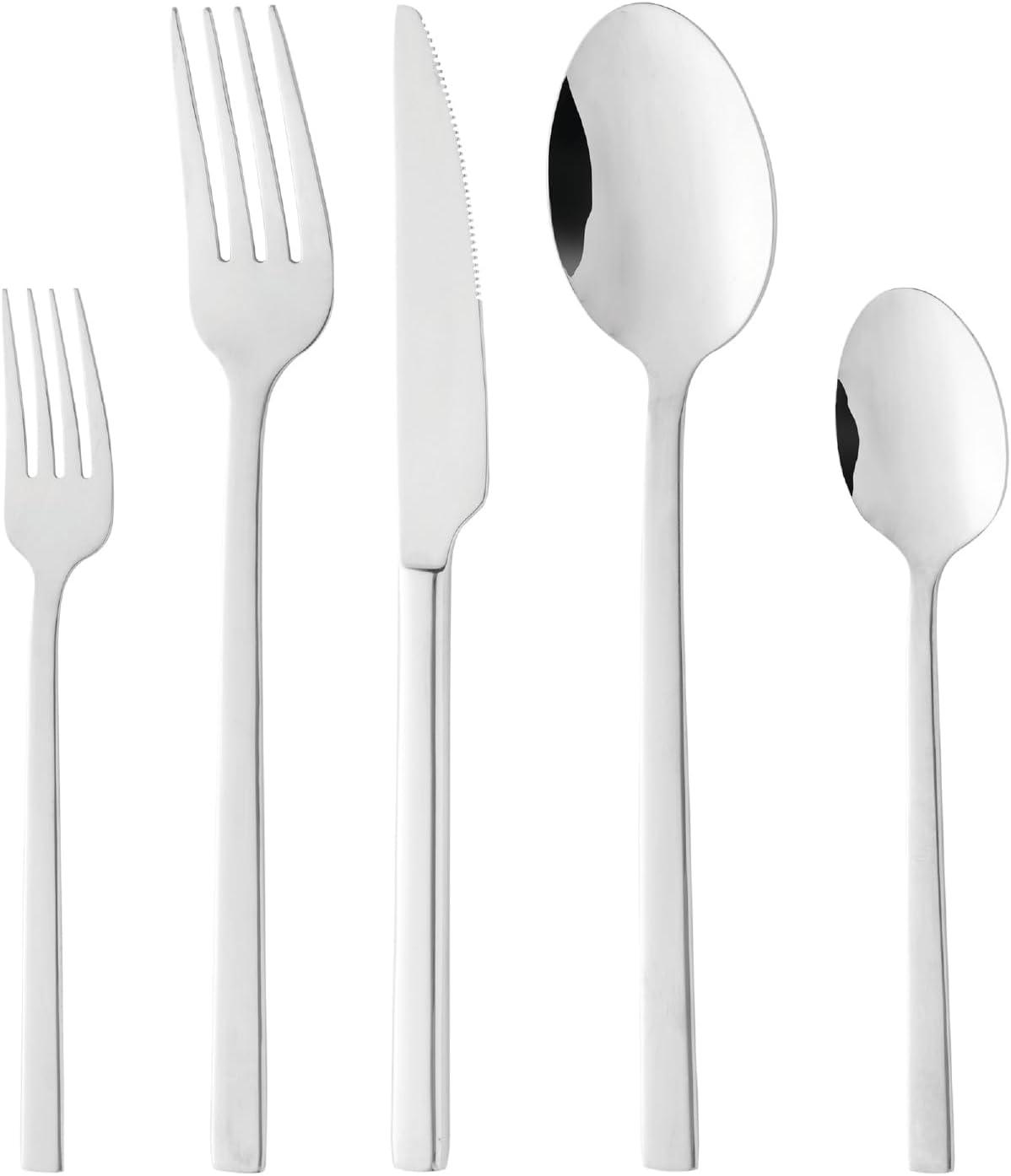 WOLFF - Faqueiro 30 Peças Firenze Aço Inox - Serve 6 Pessoas - Jogos de Talheres - Mesa Posta - Utensílios de Cozinha, Enxoval, Casamento, Decoração