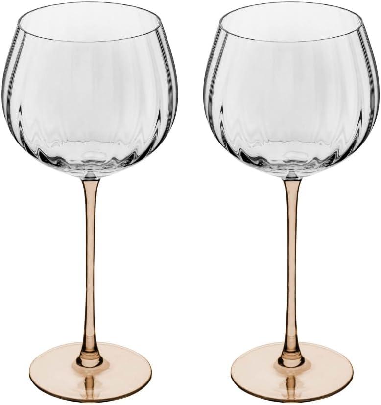 WOLFF - Conjunto 2 Taças de Vinho de Vidro com Haste Âmbar Classic 720ml