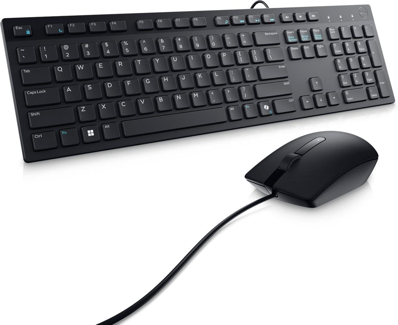 Combo Teclado e Mouse com Fio Dell Km300c, Layout Abnt2, Dpi 1000, Preto