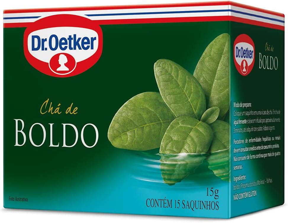 Dr. Oetker Chá de Ervas, Sabor Boldo, Bebida Quente de Simples Preparo, 15 Sachês