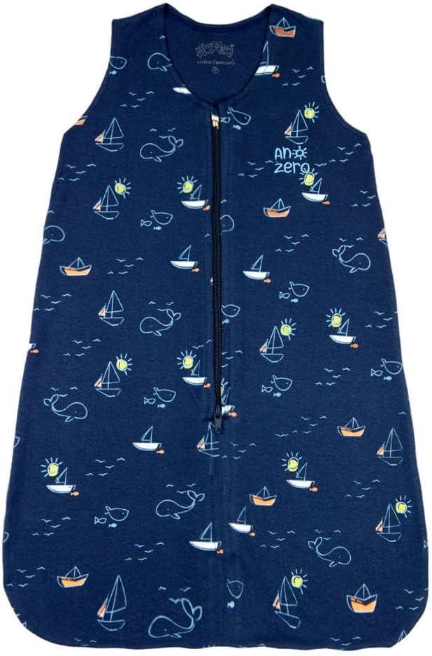 Saco de Dormir para Bebê Pijama Suedine de Algodão Fio 40 Estampado Barquinhos - Marinho