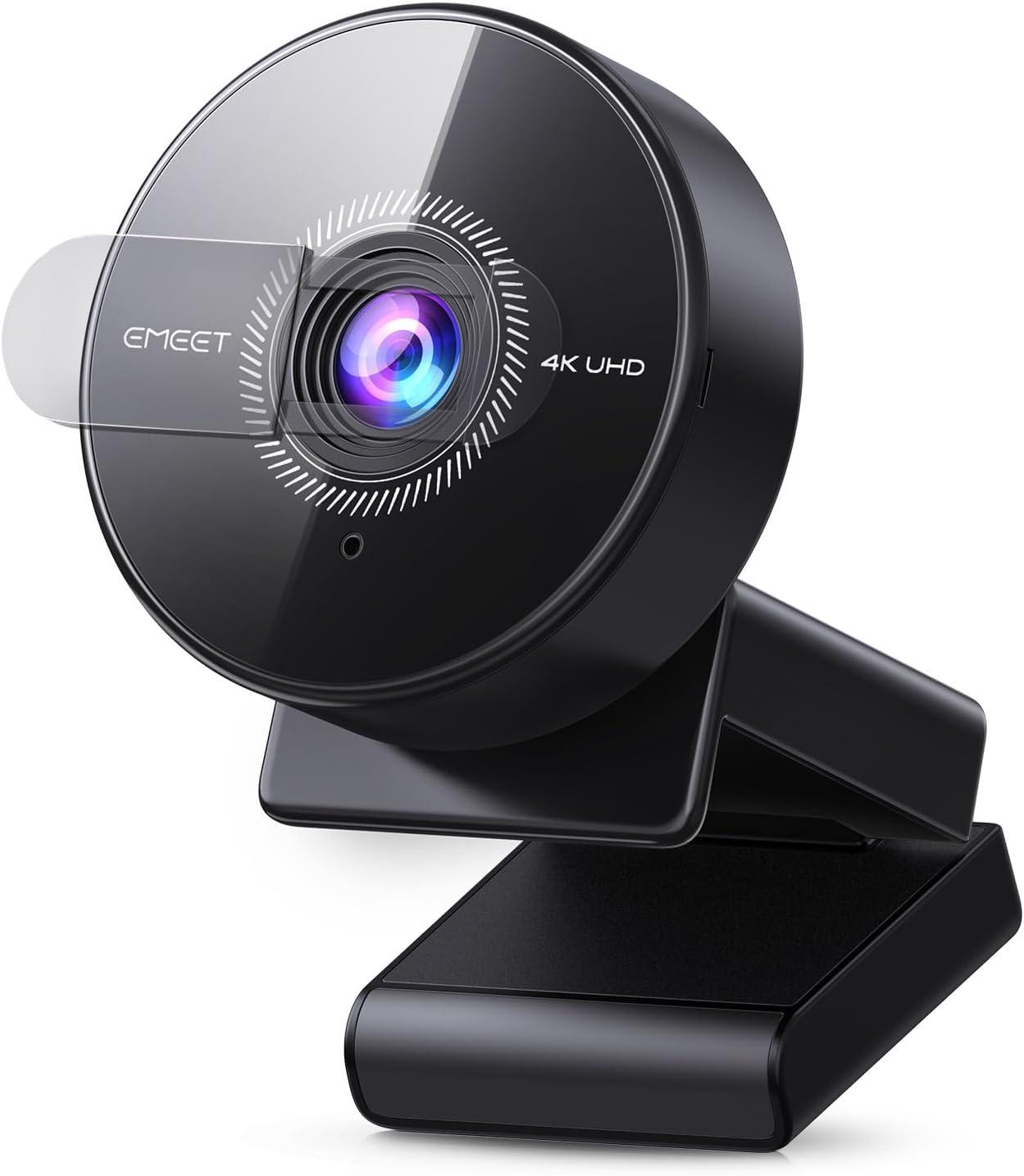 EMEET Webcam C950 4K para PC - 8 megapixels 4K UHD, foco automático PDAF, microfone com cancelamento de ruído, FOV de 70°, 1080p a 60FPS, capa de privacidade, USB 2.0 Plug & Play, sem orifício de