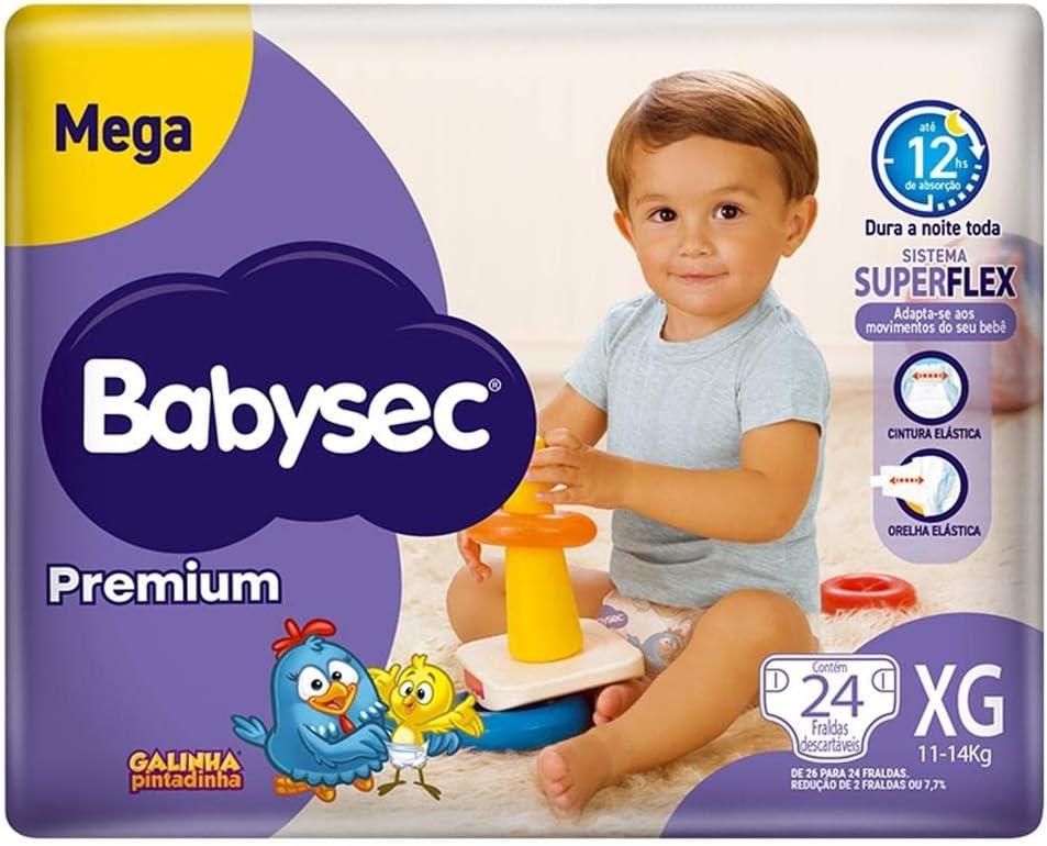 Fraldas Babysec Premium Galinha Pintadinha Flexi Protect, 24 Unidades