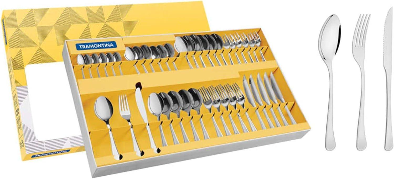 Faqueiro Aco Inox 42 Peças Com Faca Churrasco Havana - Tramontina