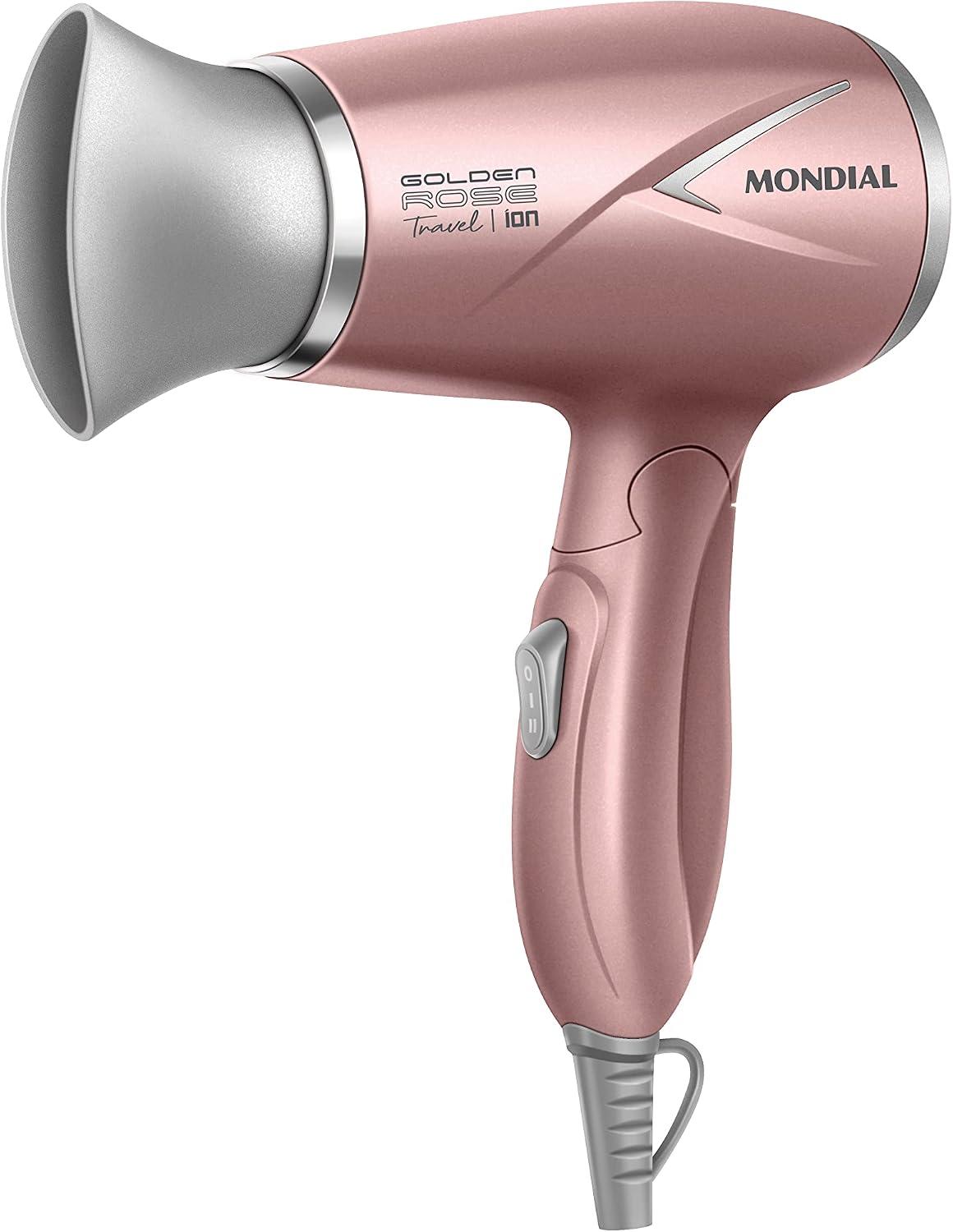 MONDIAL Secador de Cabelos Travel, Golden Rose, 1200W, Bivolt - SC-47-GR
