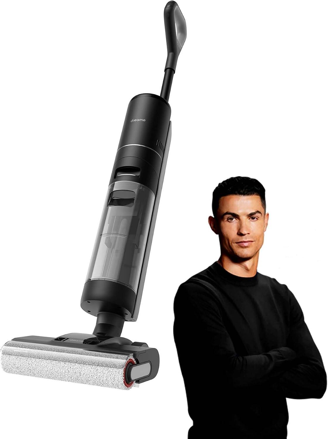 DREAME Aspirador Vertical Sem Fio a Seco e Úmido H12 Pro Plus, Limpador de Piso Inteligente para Pisos Duros, Limpeza de Borda a Borda em uma Só Passada e Secagem Automática com Ar Quente 220-240V