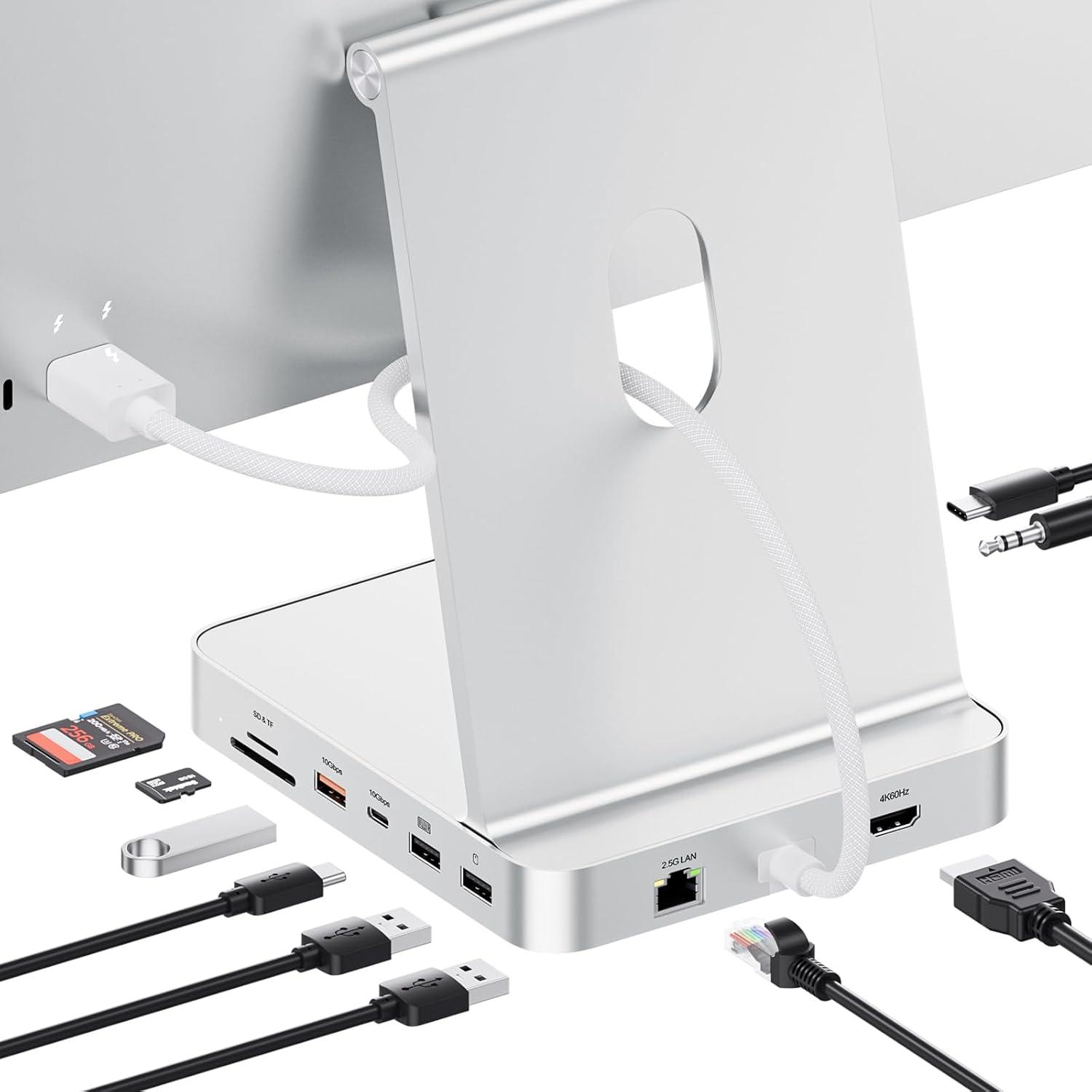 Hub USB-C 11 em 1 aprimorado para iMac de 24 polegadas 2021 2023 2024