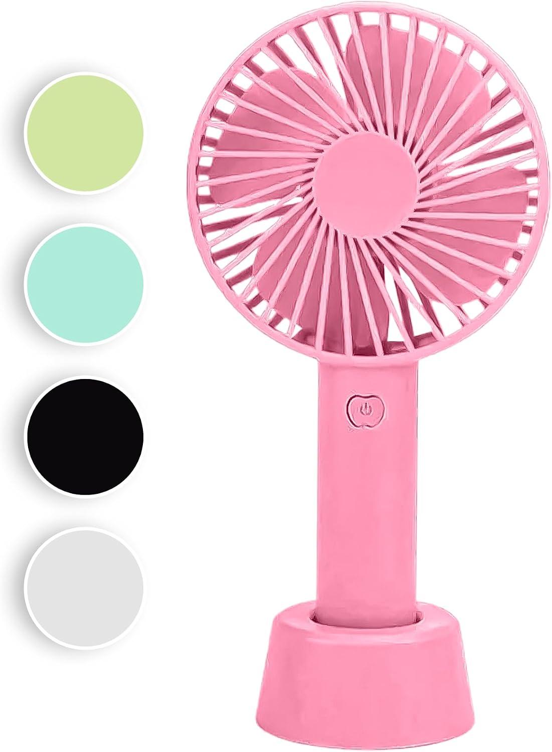 Ventilador Portatil Ventilador Mao Portatil Usb Bateria Mini Ventilador Portatil 3 Velocidades Silencioso e Potente - Ideal para Viagens, Escritório e Casa - Recarregável via USB - AlverSun