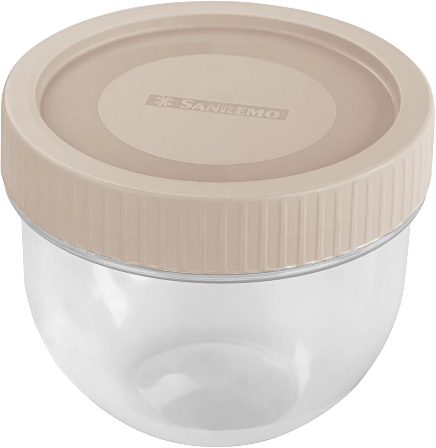 Sanremo - Pote Alho de Plástico com Tampa Hermética de Rosca com Fundo Cristal, Linha DiaDia