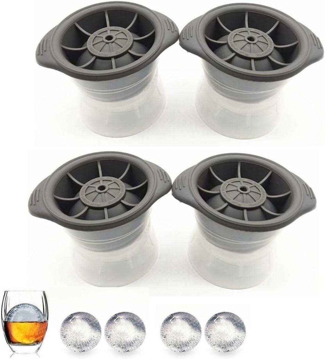 Kit 4 Formas De Gelo Redonda Esfera Grande 8CM Para Drink Whisky Coquetel Tampa Silicone Molde Bola Coqueteis Bebidas