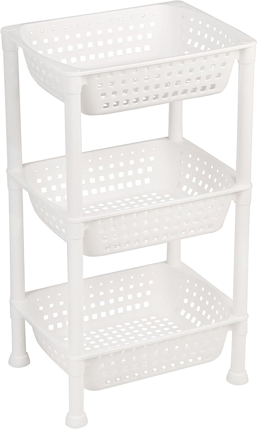 Ordene - Fruteira Multiuso com 3 Bandejas, Cor Branca, Linha Utti