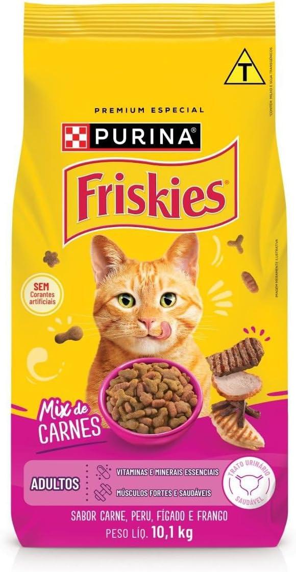 Ração seca PURINA FRISKIES® Mix de carnes para Gatos Adultos 10,1kg