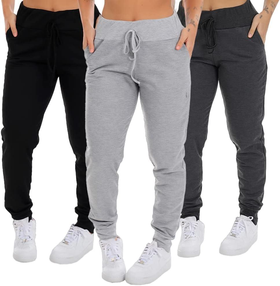 Kit 3 Calça Moletom Com Bolso Jogger Feminina Adulto