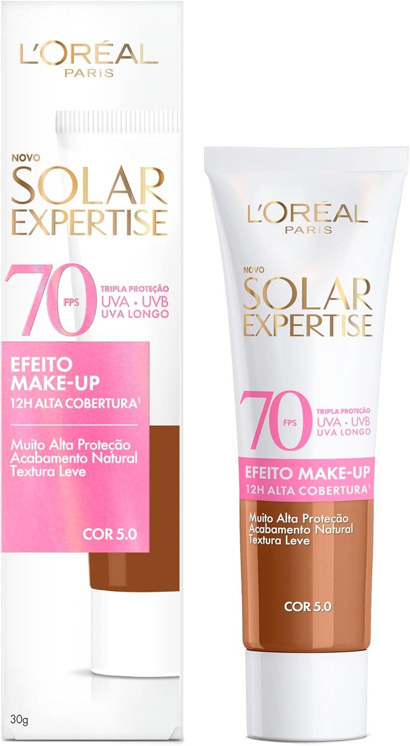 Protetor Solar Facial com Cor FPS 70 Alta Cobertura - L'Oréal Paris Solar Expertise Efeito Make Up - Cor 5.0 30g