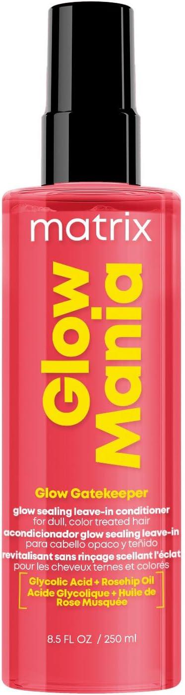 Matrix Glow Mania Leave-in Condicionante em Spray, Para Cabelos Coloridos, com Ácido Glicólico e Óleo de Rosa Mosqueta, Proteção Térmica, Brilho e Hidratação, 250ml