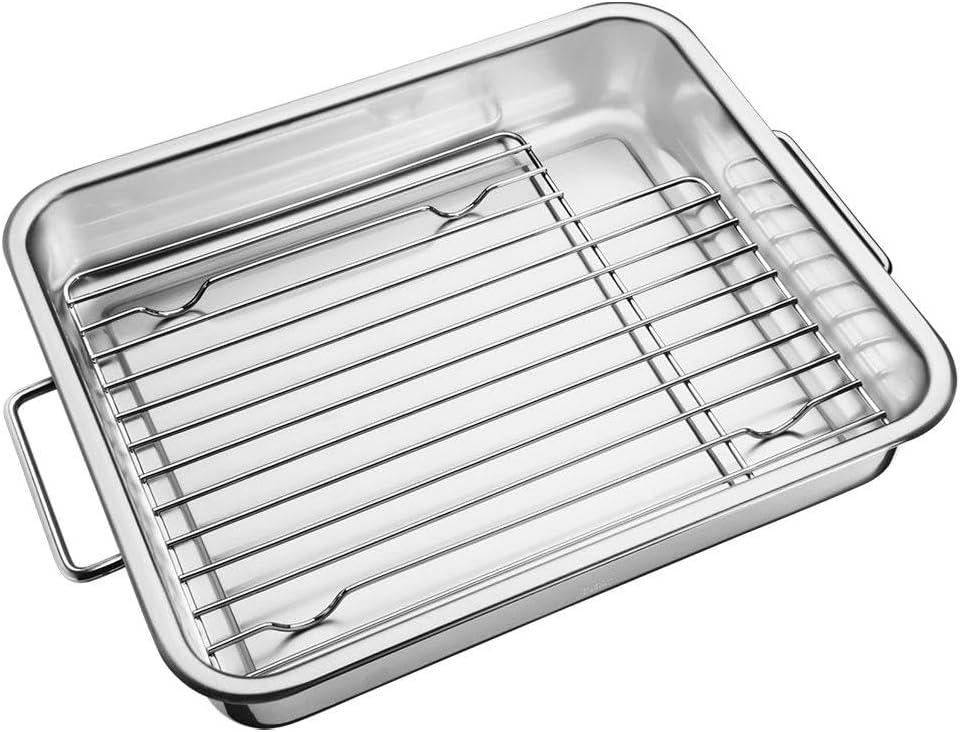 Assadeira Tramontina Service em Aço Inox com Grelha 39 x 33 cm 6,4 L