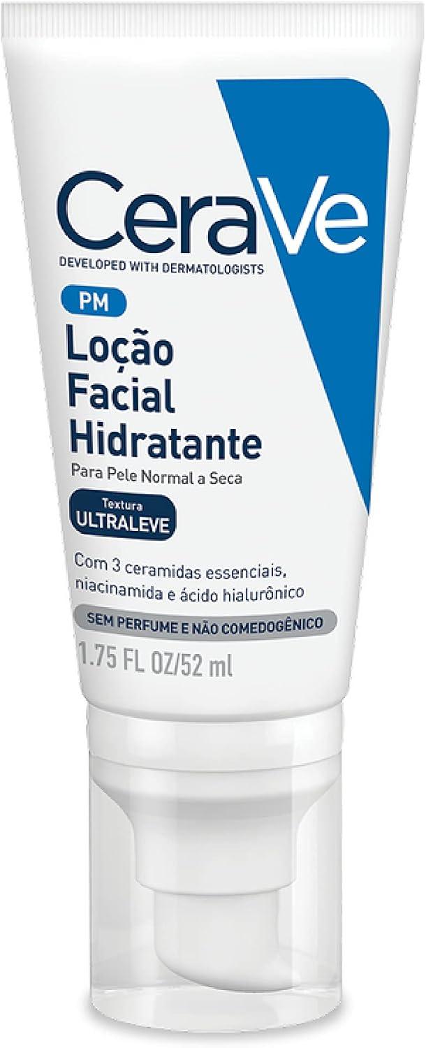 Loção Facial Hidratante CeraVe PM Ceramidas Peles Normais a Secas 52ml
