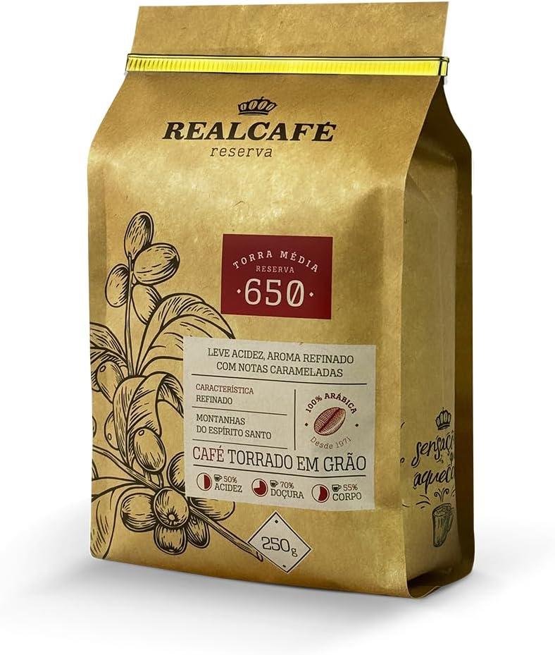 Café Especial Torrado em Grãos Realcafé Reserva 650 - Torra Média - 250G