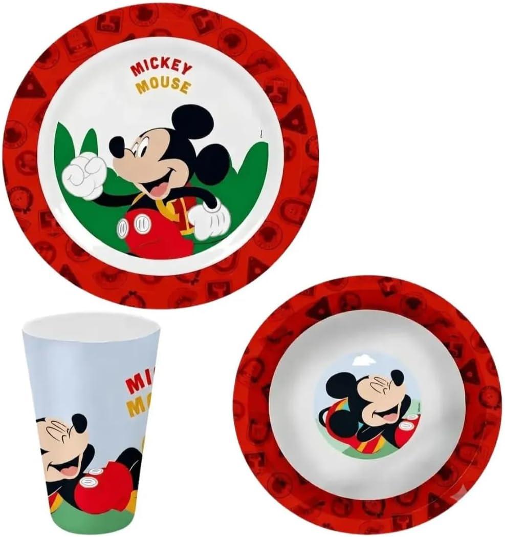 Tuut Jogo Infantil de Melamine com 3 Peças Mickey Mouse 22cm – Produto Oficial