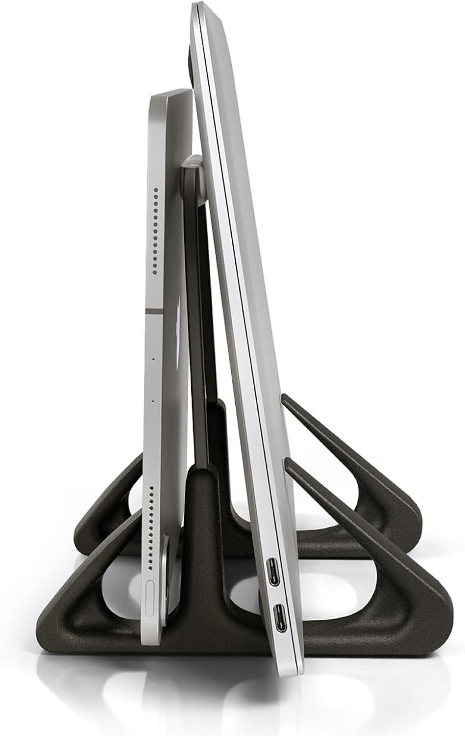 Suporte Vertical para Notebook OCTOO LiteStand Vertical, Organizador de Mesa, Compatível com Notebooks e Tablets de até 16", Base Estável, Design Compacto e Pronto para Usar — Black